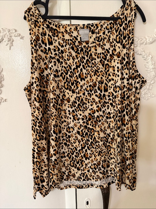 Chico's Tops - Chico's Leopard Print Tank in Tan and Black